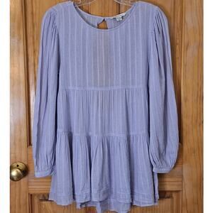 American Eagle Outfitters Blouse Women's XS Lavender Woven Baby Doll Tiered